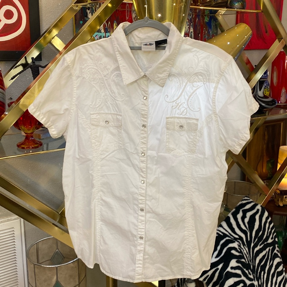 Harley-Davidson Button Down Short Sleeve Shirt, Top, Blouse.